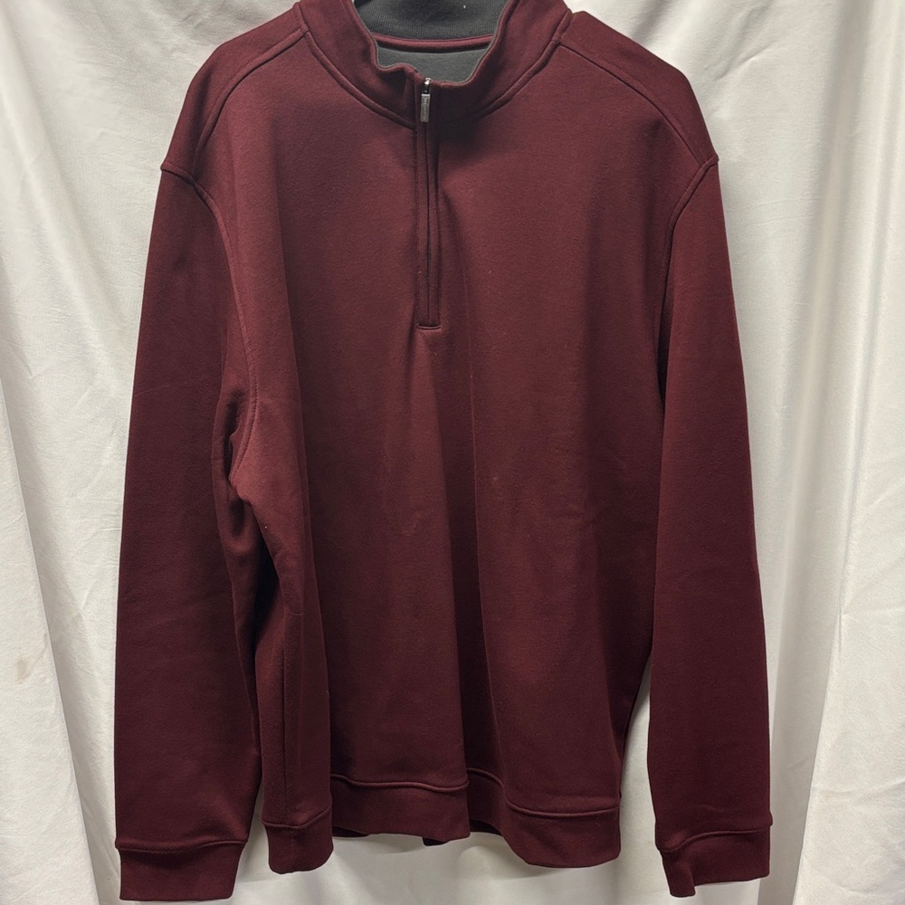 ⛳️Van Heusen Men's Maroon Zip-Up Sweater